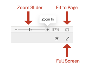 A view of Power BI screen expansion tools.