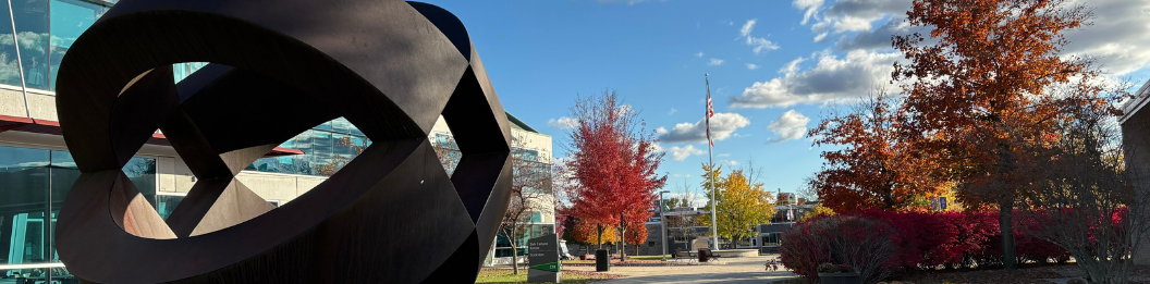 Photo of Mohawk Valley's Student Center and Public Artwork