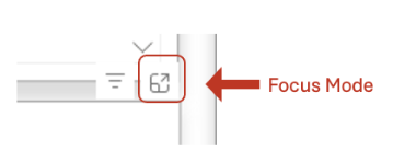 A screenshot sohwing the focus mode in Power BI.